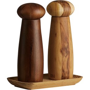 RAW Keramisk Kværnesæt m. Bakke, Teak
