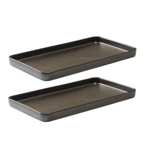 RAW Serveringsfad 2 stk. 34x18 cm, Metallic Brown