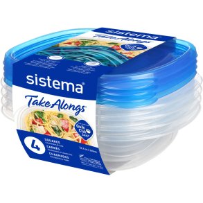 Sistema Take Alongs Opbevaringsboks 4 stk. 669 ml, Royal Blue