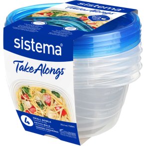 Sistema Take Alongs Opbevaringsboks 4 stk. 760 ml, Royal Blue