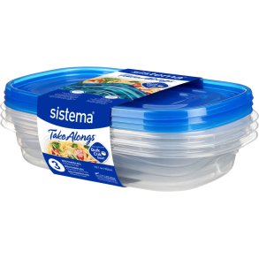 Sistema Take Alongs Opbevaringsboks 3 stk. 950 ml, Royal Blue