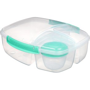 Sistema Triple Split Madkasse m. Yogurtbæger 2 L, Minty Teal
