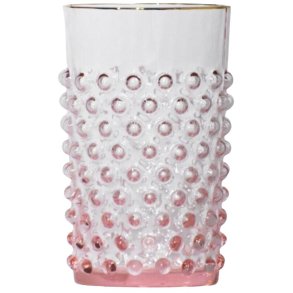 Anna von Lipa Hobnail Drikkeglas 20 cl, Rosa/Guld