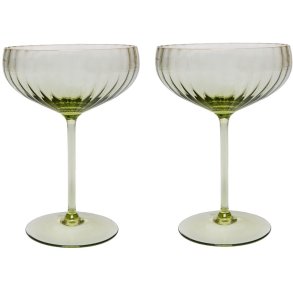 Anna von Lipa Lyon Champagneskål 2 stk. 21 cl, Olivegreen