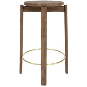 Audo Copenhagen Passage Barstol H75 cm, Valnød/Messing