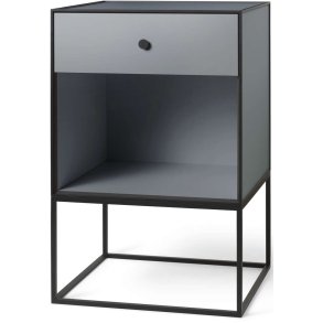 Audo Copenhagen Frame 49 Sidebord m. Skuffe H77 cm, Mørk Grå