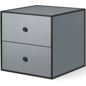 Audo Copenhagen Frame 35 Modul Reol m. 2 Skuffer 35x35 cm, Mørk Grå