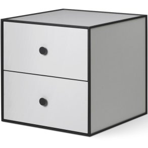 Audo Copenhagen Frame 35 Modul Reol m. 2 Skuffer 35x35 cm, Lys Grå