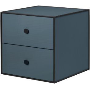 Audo Copenhagen Frame 35 Modul Reol m. 2 Skuffer 35x35 cm, Fjord