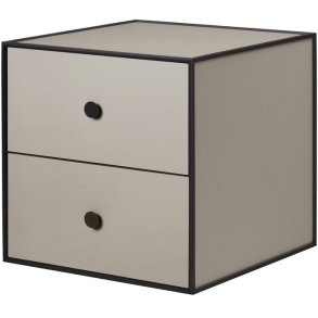 Audo Copenhagen Frame 35 Modul Reol m. 2 Skuffer 35x35 cm, Sand