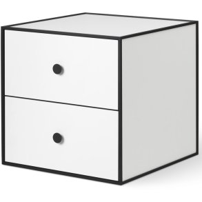 Audo Copenhagen Frame 35 Modul Reol m. 2 Skuffer 35x35 cm, Hvid