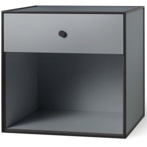 Audo Copenhagen Frame 49 Modul Reol m. 1 Skuffe 49x49 cm, Mørk Grå
