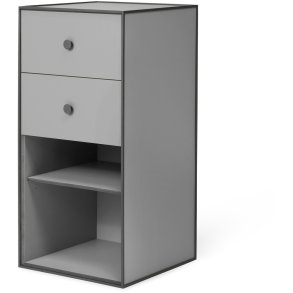 Audo Copenhagen Frame 70 Modul Skab m. 2 Skuffer 70x35 cm, Mørk Grå