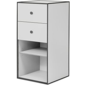 Audo Copenhagen Frame 70 Modul Skab m. 2 Skuffer 70x35 cm, Lys Grå
