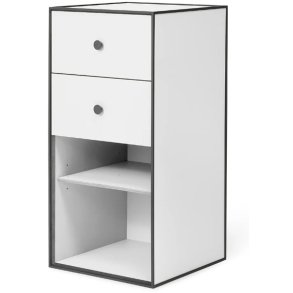 Audo Copenhagen Frame 70 Modul Skab m. 2 Skuffer 70x35 cm, Hvid
