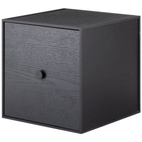 Audo Copenhagen Frame 28 Modul Reol m. Låge 28x28 cm, Sortbejdset Ask