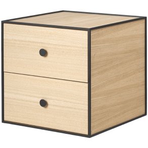 Audo Copenhagen Frame 35 Modul Reol m. 2 Skuffer 35x35 cm, Eg