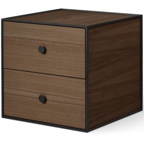 Audo Copenhagen Frame 35 Modul Reol m. 2 Skuffer 35x35 cm, Røget Eg