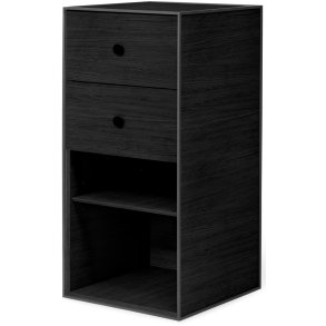 Audo Copenhagen Frame 70 Modul Skab m. 2 Skuffer 70x35 cm, Sortbejdset Ask