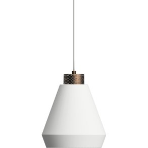 Herstal Edge Pendel Ø25 cm, Mat Hvid/Bronze