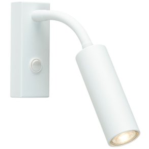 Herstal Pipeline Flex Væglampe 12,5 cm, Mat Hvid