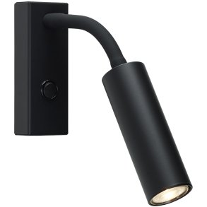 Herstal Pipeline Flex Væglampe 12,5 cm, Mat Sort