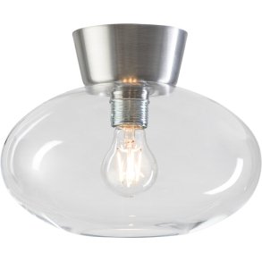 Belid Bullo Plafond Ø27 cm, Aluminium/Klar Glas