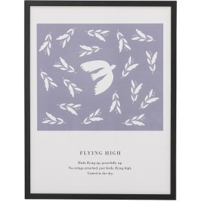 Bloomingville Flye Illustration m. Ramme 42x32 cm, Sort