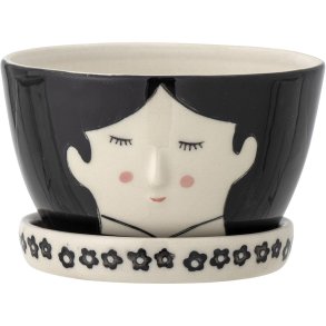 Bloomingville Mini Carolin Urtepotte m. Underskål H7 cm, Sort