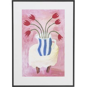 Bloomingville Florentina Illustration m. Ramme 72x52 cm, Sort