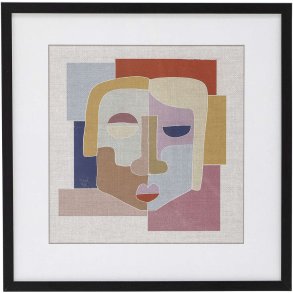 Bloomingville Peto Illustration m. Ramme 32x32 cm, Sort