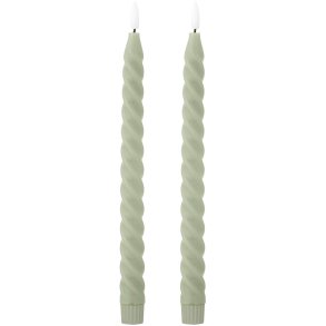 Bloomingville Ponza Kronelys LED 2 stk. H28,5 cm, Grøn
