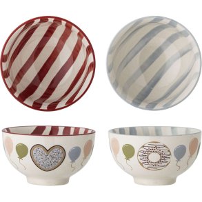 Bloomingville Mini Darby Skål 2 stk. Ø13,5 cm, Rød