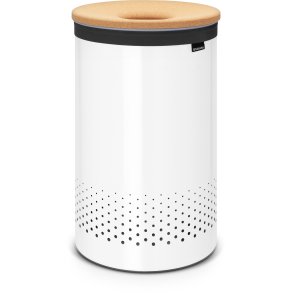 Brabantia Vasketøjskurv m. Låg 60 L, Hvid/Kork