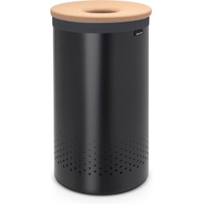 Brabantia Vasketøjskurv m. Låg 60 L, Mat Sort