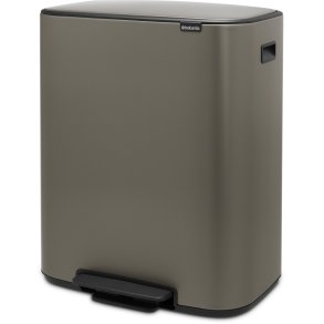 Brabantia Bo Pedalspand m. 2 Inderspande 2x30 L, Platinum