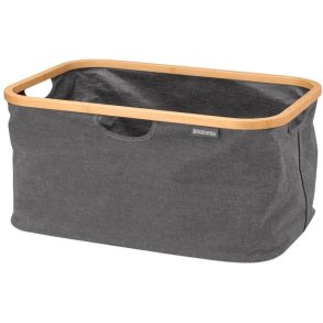 Brabantia Vasketøjskurv m. Bambuskant Foldbar 40 L, Pepper Black
