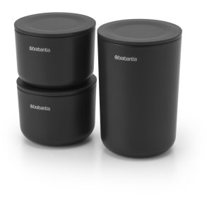 Brabantia ReNew Opbevaringsdåser 3 stk. H11,4 cm, Mørkegrå