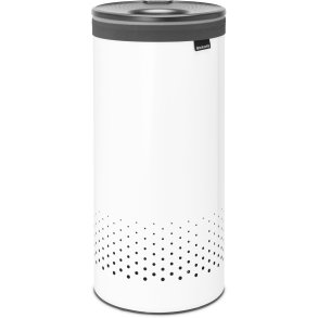 Brabantia Vasketøjskurv m. Låg 35 L, Hvid/Sort