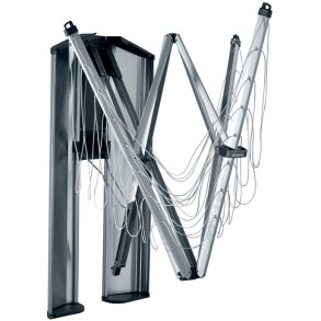 Brabantia WallFix Tørrestativ m. Opbevaringsboks, Metallic Grey