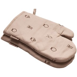 Brainchild Ovnhandske, Beige m. Brunt Broderi