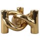 Three Lysestage H10 cm, Guld