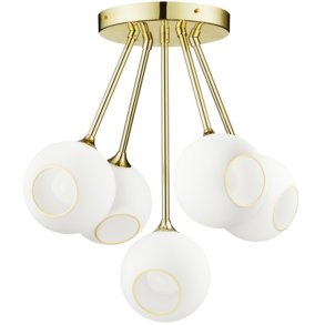 Design By Us Ballroom Molecule Plafond Ø68 cm, White Snow/Guld