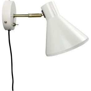 Dyberg Larsen Væglampe Sleep 17 cm, Hvid/Antik Messing