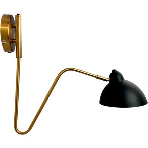Dyberg Larsen Futura Væglampe m. Arm 52 cm, Sort/Messing
