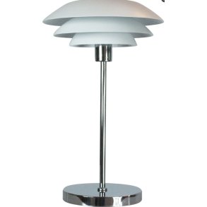 Dyberg Larsen DL31 Bordlampe H50 cm, Hvid/Krom