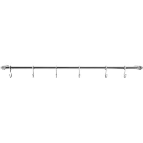 Eva Trio Ophængsstang m. 6 stk. S kroge 38 cm, Poleret Stål