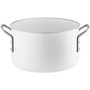 Eva Trio White Line Gryde m. Keramisk Slip-Let Belægning 20 cm/3,8 L, Hvid Recycled Stål