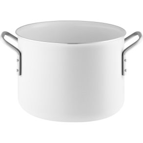 Eva Trio White Line Gryde m. Keramisk Slip-Let Belægning 20 cm/4,8 L, Hvid Recycled Stål