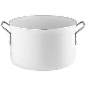 Eva Trio White Line Gryde m. Keramisk Slip-Let Belægning 24 cm/7 L, Hvid Recycled Stål